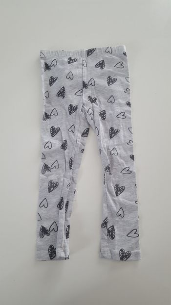 Legging gris clair motifs cœurs / GEMO / 3 ans