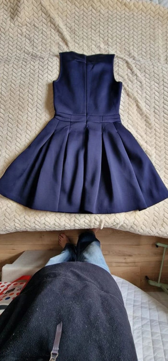 Robe Comptoir des cotonniers neoprene bleu marine courte patineuse taille 38 - photo numéro 2