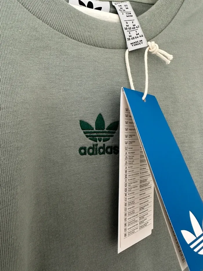 Adidas tshirt slim vert argent taille M neuf avec étiquette - photo numéro 3
