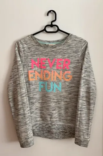Sweat gris chiné avec impression - H&M
