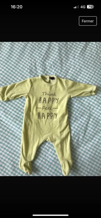 Pyjama grenouillère velours happy