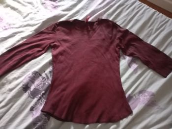 Tee shirt manches longues bordeaux neuf Taille 38
