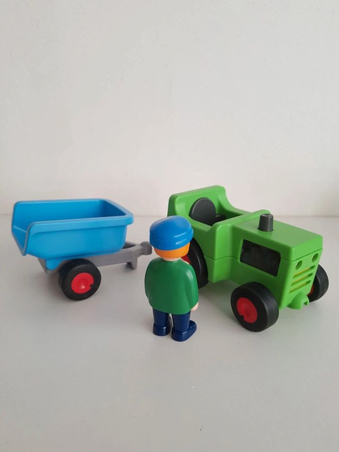 Tracteur vert avec remorque et animaux Playmobil 123 junior - photo numéro 11