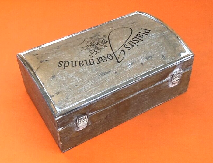 Coffret bombé Bois cérusé Fermoir laiton - photo numéro 6