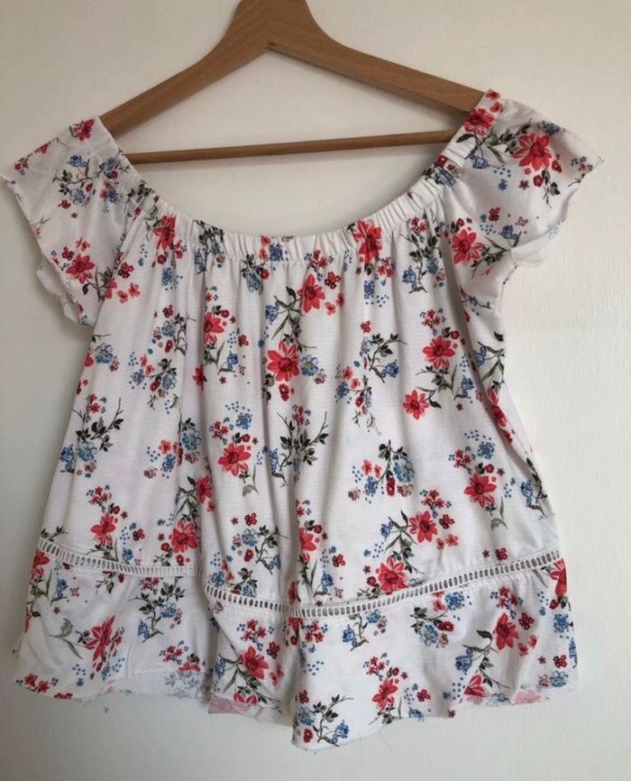 Top fleuri épaules dénudées taille S/36 Jennyfer - photo numéro 9