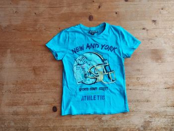 Tee-shirt garçon 6 ans turquoise – été, coton, très bon état