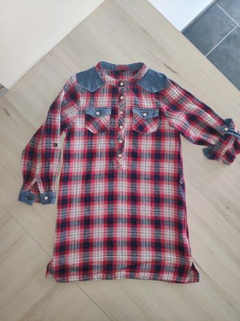 Robe pull chemise à carreaux manches longues Creeks 3 ans