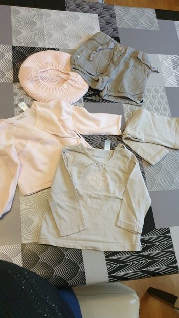 Joli Ensemble rose et gris taille 6 mois