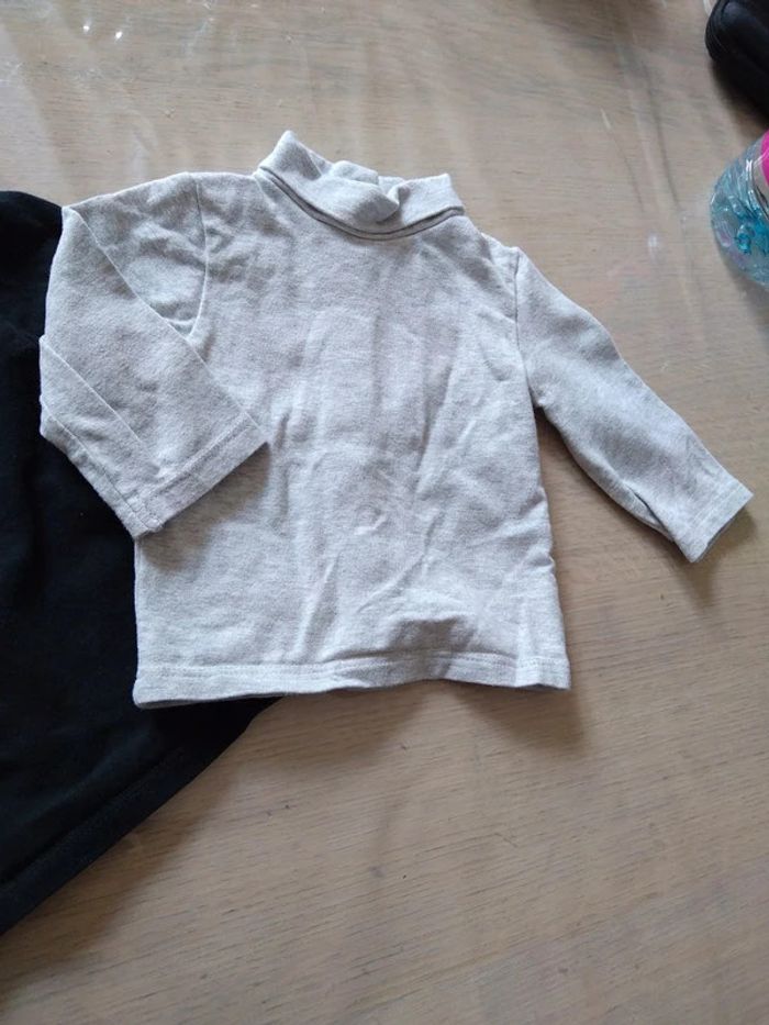 Lot de 2 sous-pulls gris et noir 3 mois - photo numéro 2