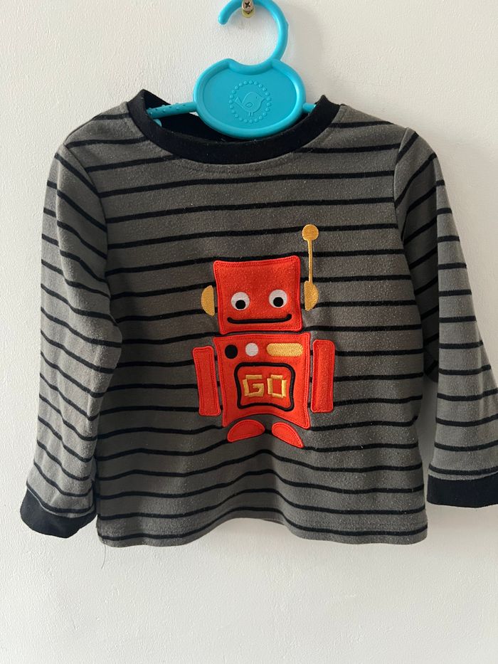 Tee shirt gris robot