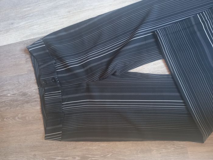 pantalon évasé noir rayé pour femme, taille 40 - photo numéro 2