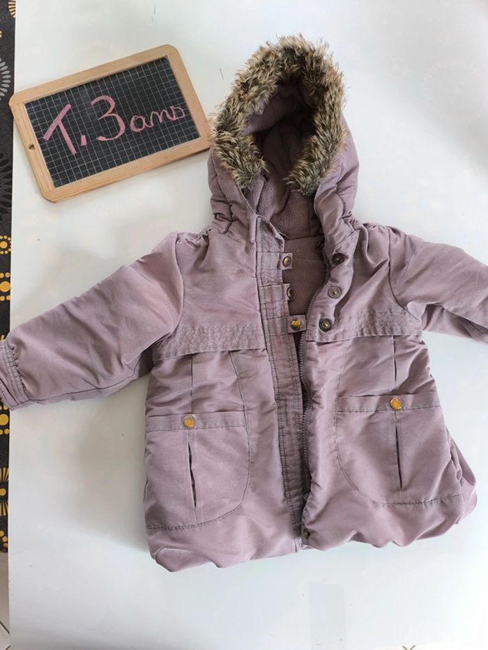 Manteau doublé d'une polaire Verbaudet taille 3 ans en bon état