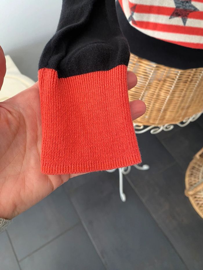 Pull Sonia by Sonia Rykiel taille S noir orange crème avec noeud et étoiles - photo numéro 5