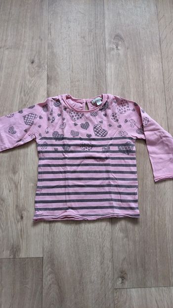 Tee-shirt manches longues Orchestra rose 18 mois