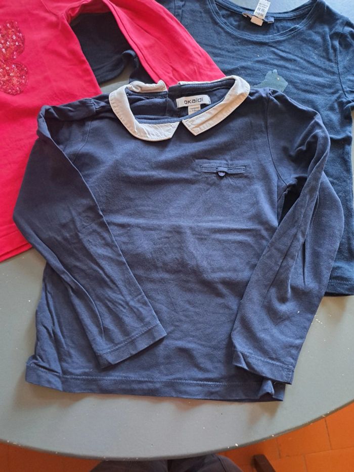Lot de 3 tee-shirts manches longues fille 5 ans - photo numéro 2