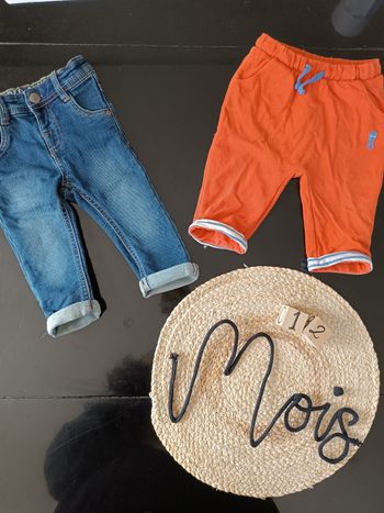 2 pantalons garçon 12mois