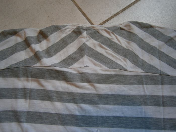 Tee-shirt MC rayé blanc/gris PROMOD Taille L - photo numéro 9