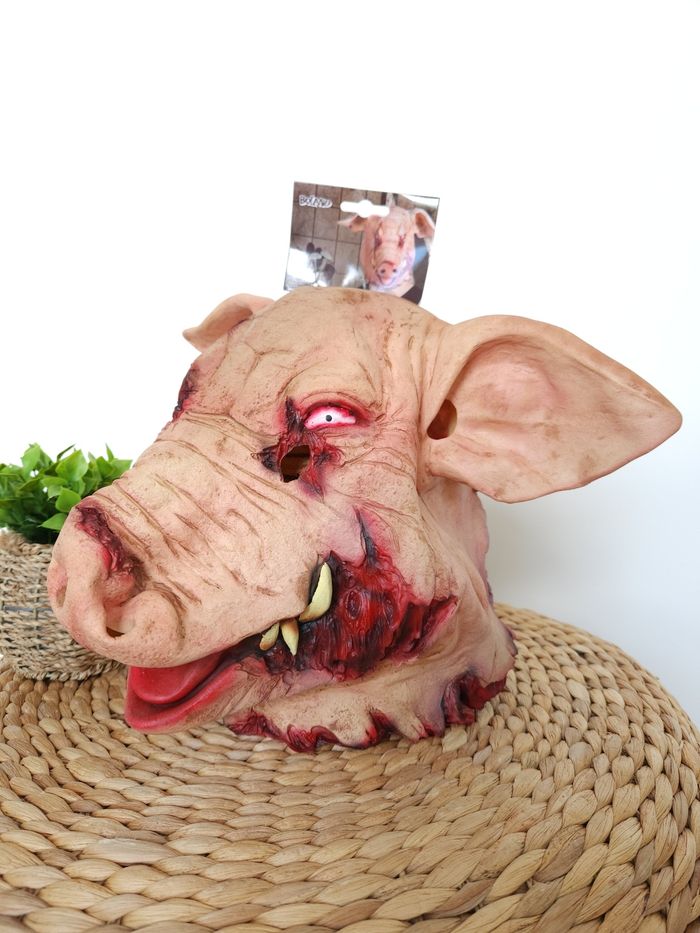 Masque de cochon ensanglanté Saw en latex Halloween Boland