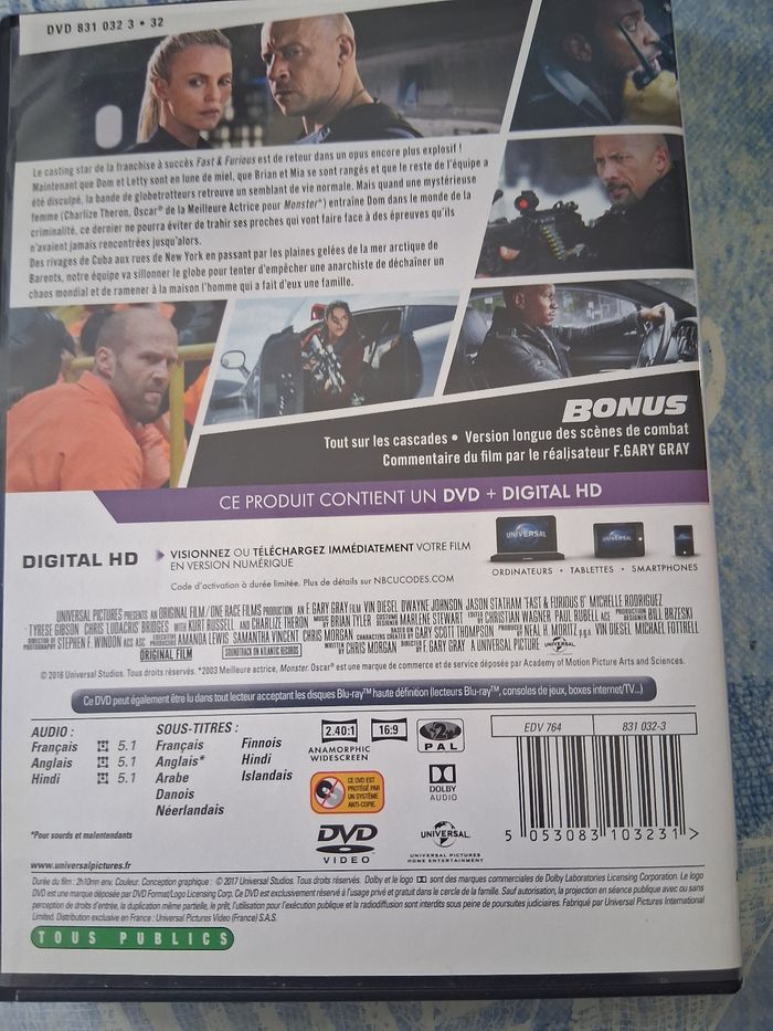 Dvd fast&furious 8 - photo numéro 3