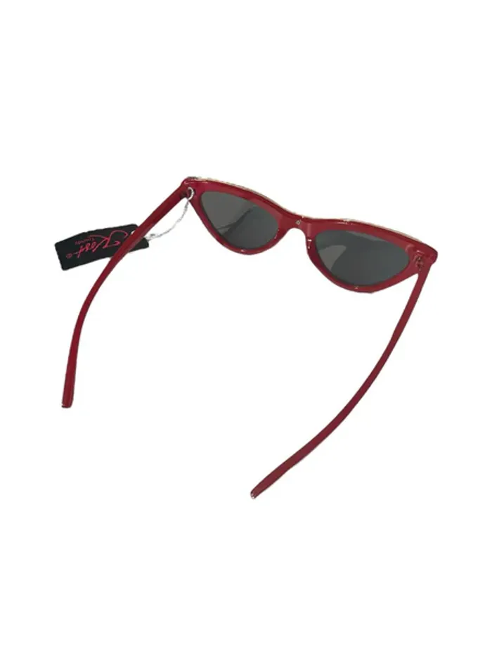 Lunettes de soleil à œil de chat rouges à verres argentés – KOST Trendy Neuf - photo numéro 2