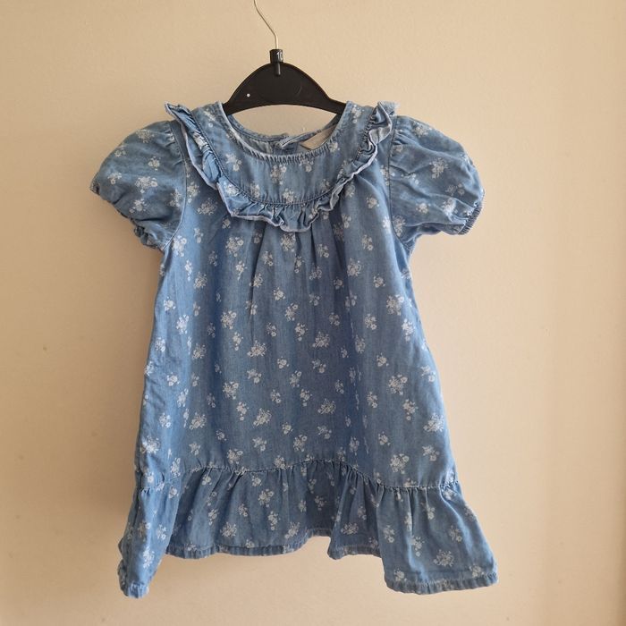 12/18 mois robe à col fleuri