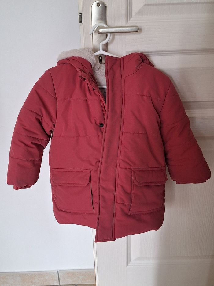Parka capuche rouge / 3 ans / Bout'chou Monoprix