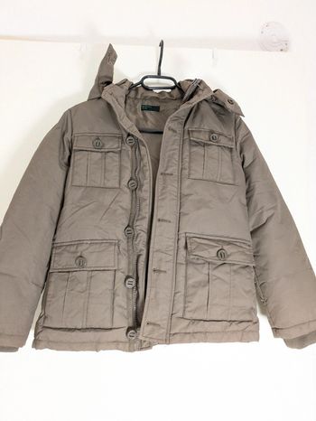 Doudoune en duvet d'oie beige Benetton 7/8 ans.