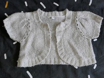 Joli gilet manches courtes gris argenté