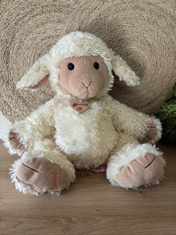 Doudou mouton agneau écru beige cœur bussi trudi - photo numéro 2