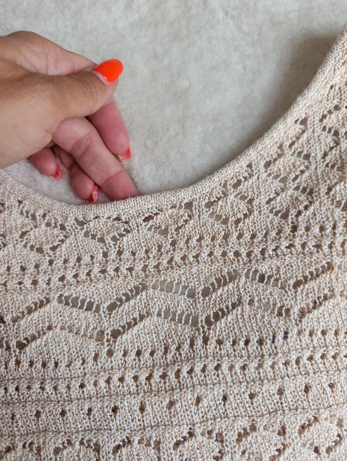 Débardeur top en maille Bonobo Instinct L beige crème - photo numéro 7