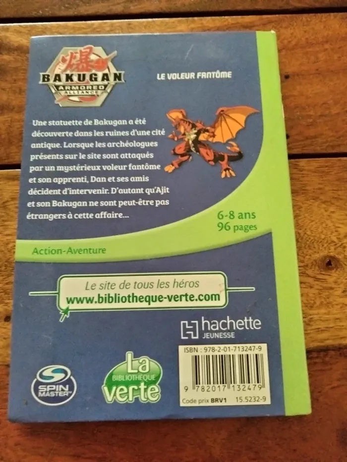 Livre le voleur fantôme Bakugan bibliothèque verte hachette jeunesse - photo numéro 2
