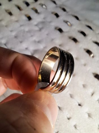 Bague acier inoxydable dorées
