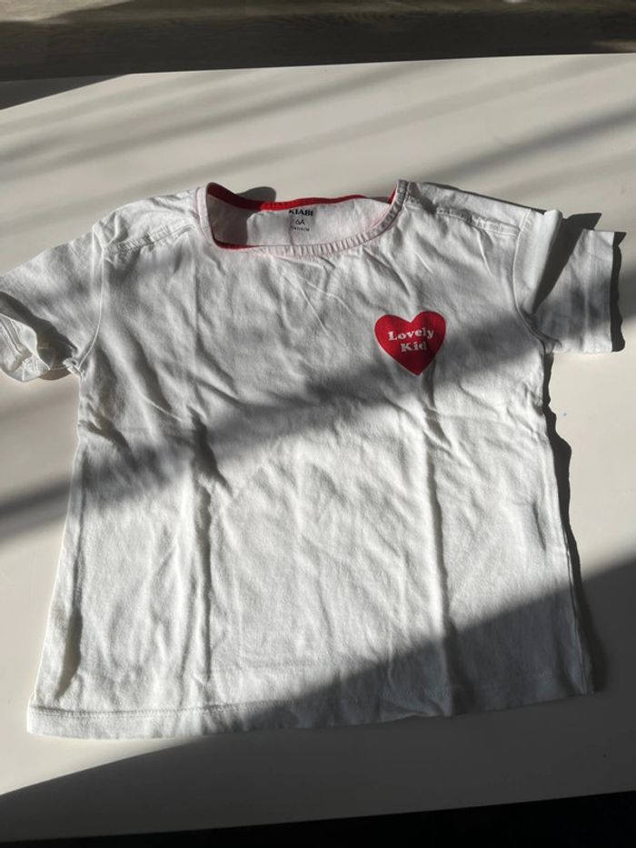 Tee shirt fille manche courte cœur kiabi
