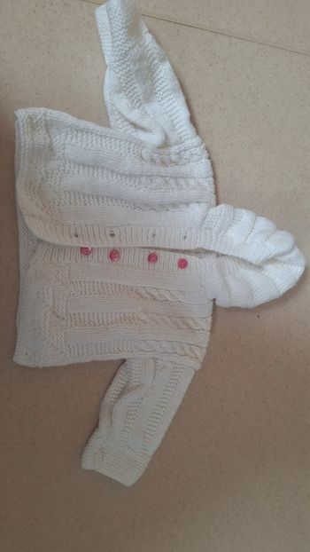 Gilet manteau blanc fait main