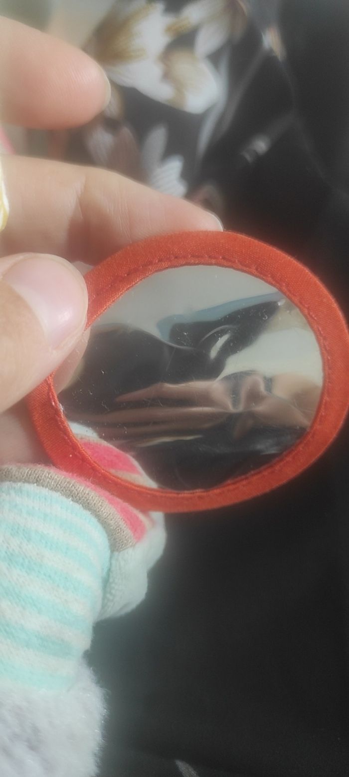 Doudou ane cheval bleu rouge beige rayé Biscotte et Pompon moulin roty peluche - photo numéro 3