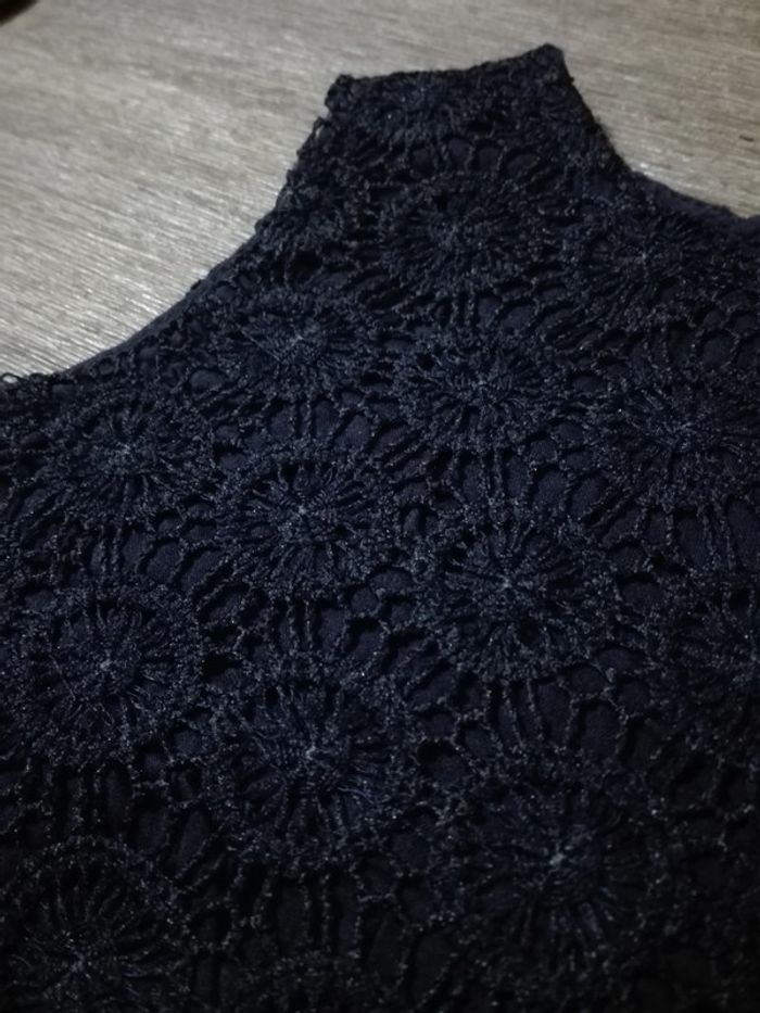 Robe bébé fille 6 mois bleu marine cérémonie élégante chic dentelle - photo numéro 2