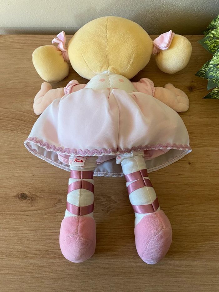 Doudou poupée fille blonde couette danseuse ballerine rose Trudi - photo numéro 3