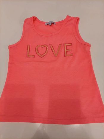 Debardeur Love rose fluo 6 ans