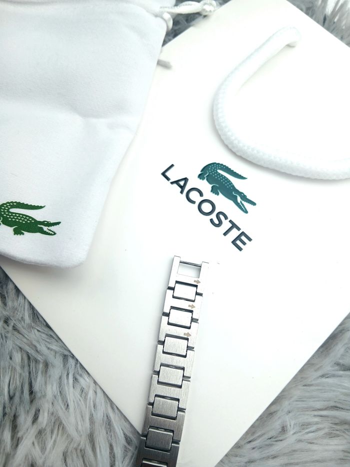Bracelet lacoste pour homme en argent - photo numéro 3