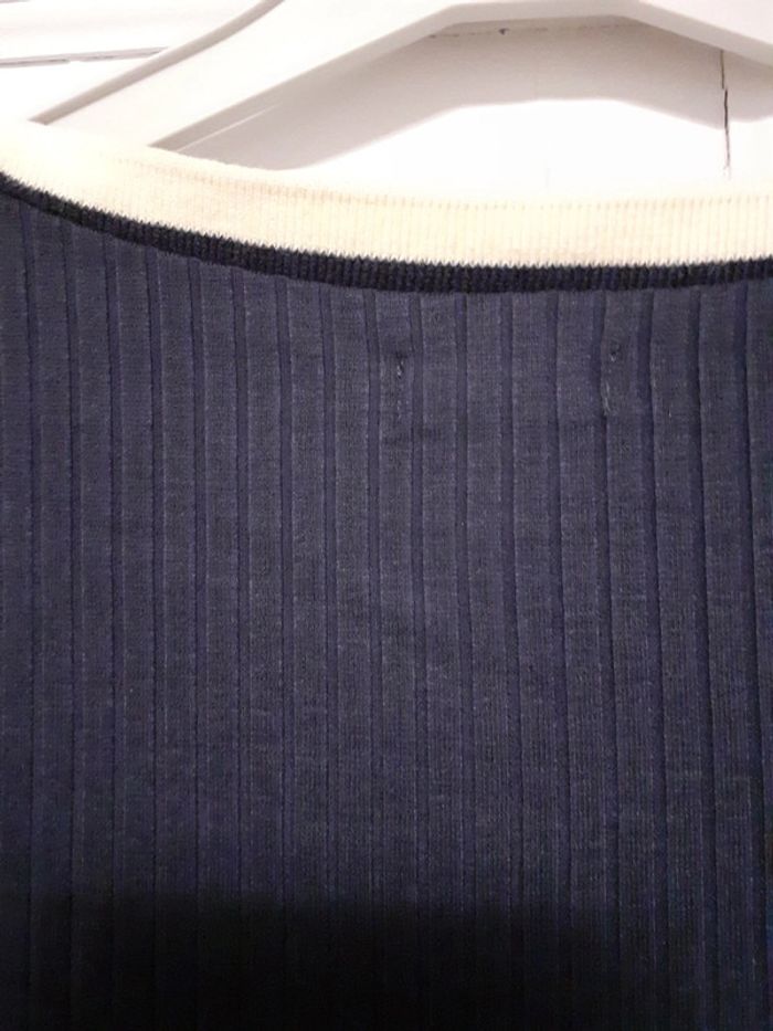 Tee-shirt  bleu Marine/crème 42/44 - photo numéro 5