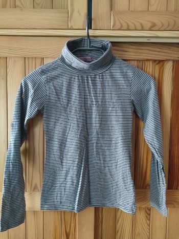 Sous-pull fille gris noir