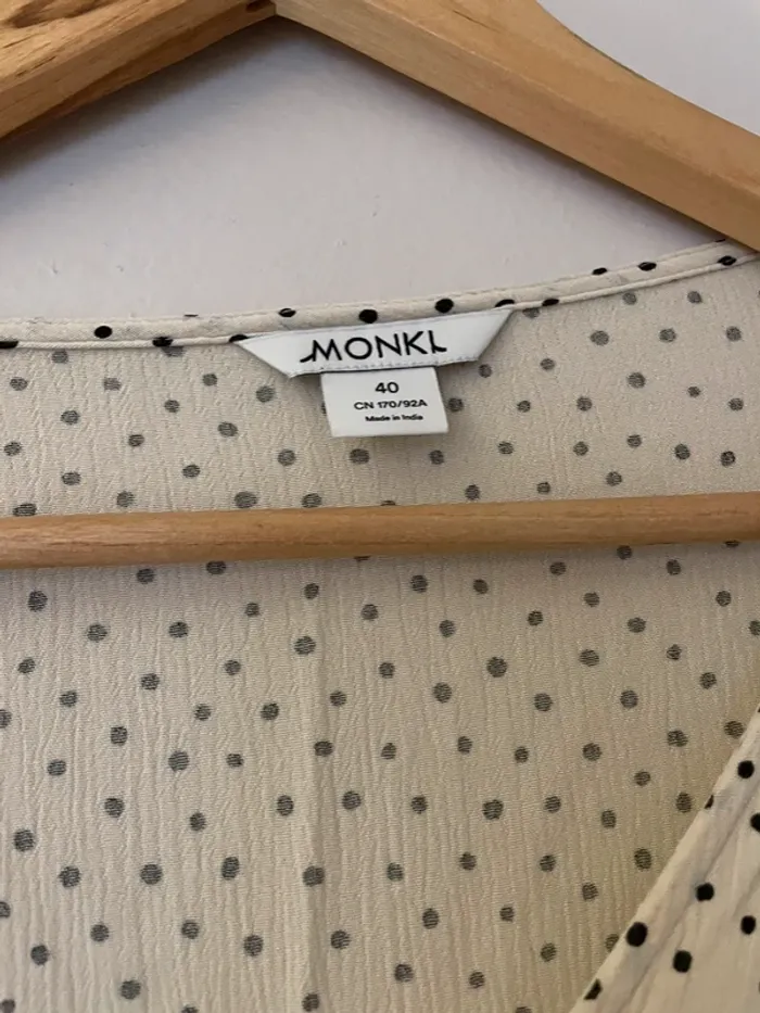 Blouse crème à pois - photo numéro 2