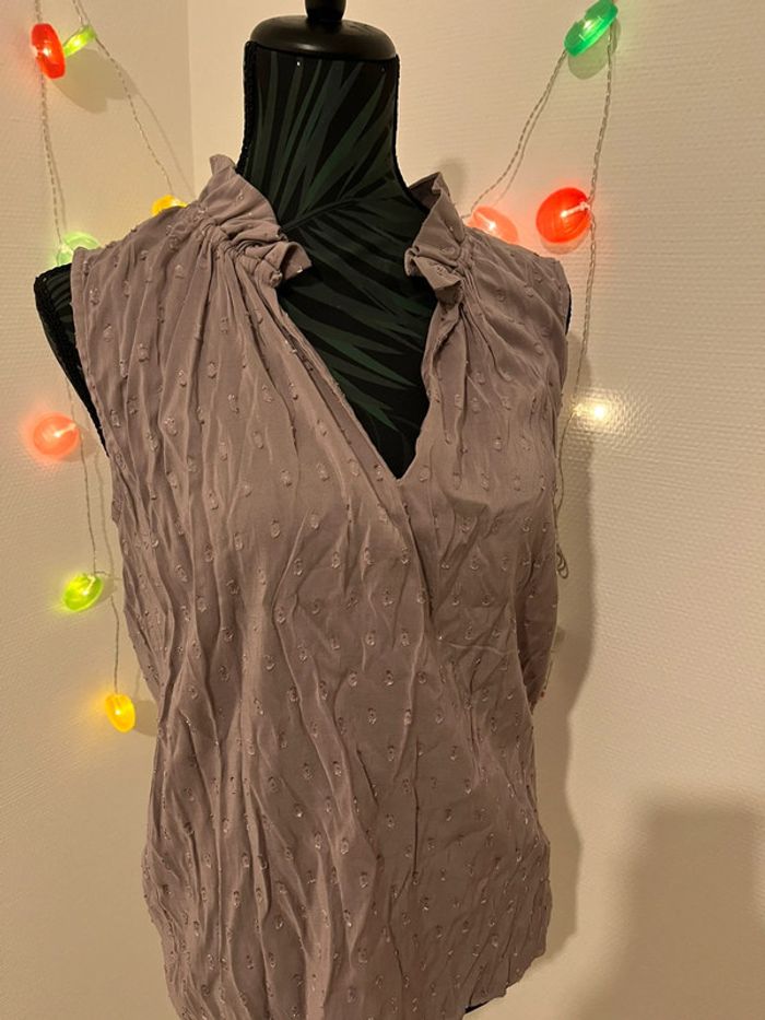Blouse plumetis taupe H&M taille 38
