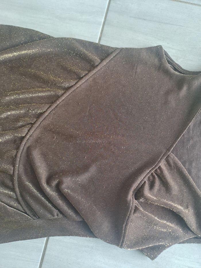 Blouse marron pailleté doré Scudetto - photo numéro 3