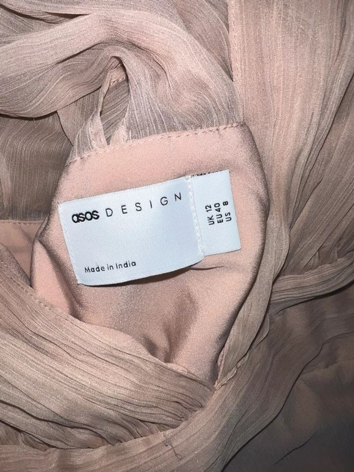 ASOS design : robe longue demoiselle d’honneur couleur blush taille 40 - photo numéro 6