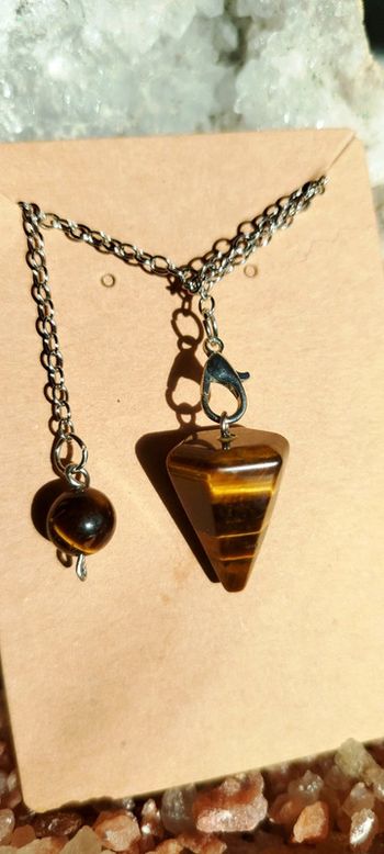 Pendule en Œil de Tigre AAA avec 🎁 Cadran Ouï /Non en Cadeau🎀