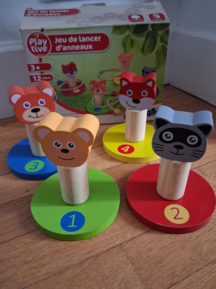 Jeu de lancer d'anneaux en bois - photo numéro 4