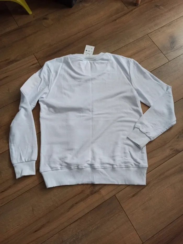 Pull blanc homme uni L - photo numéro 4