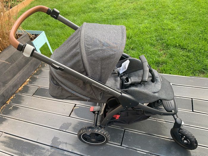 Lot poussette + cosy bébé confort sparkling grey TBE adaptateur protection pluie - photo numéro 3