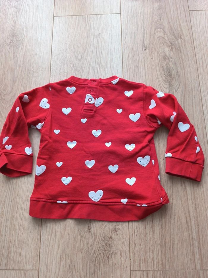 Pull / sweat rouge motifs coeurs Influx - Taille 18 mois - photo numéro 4